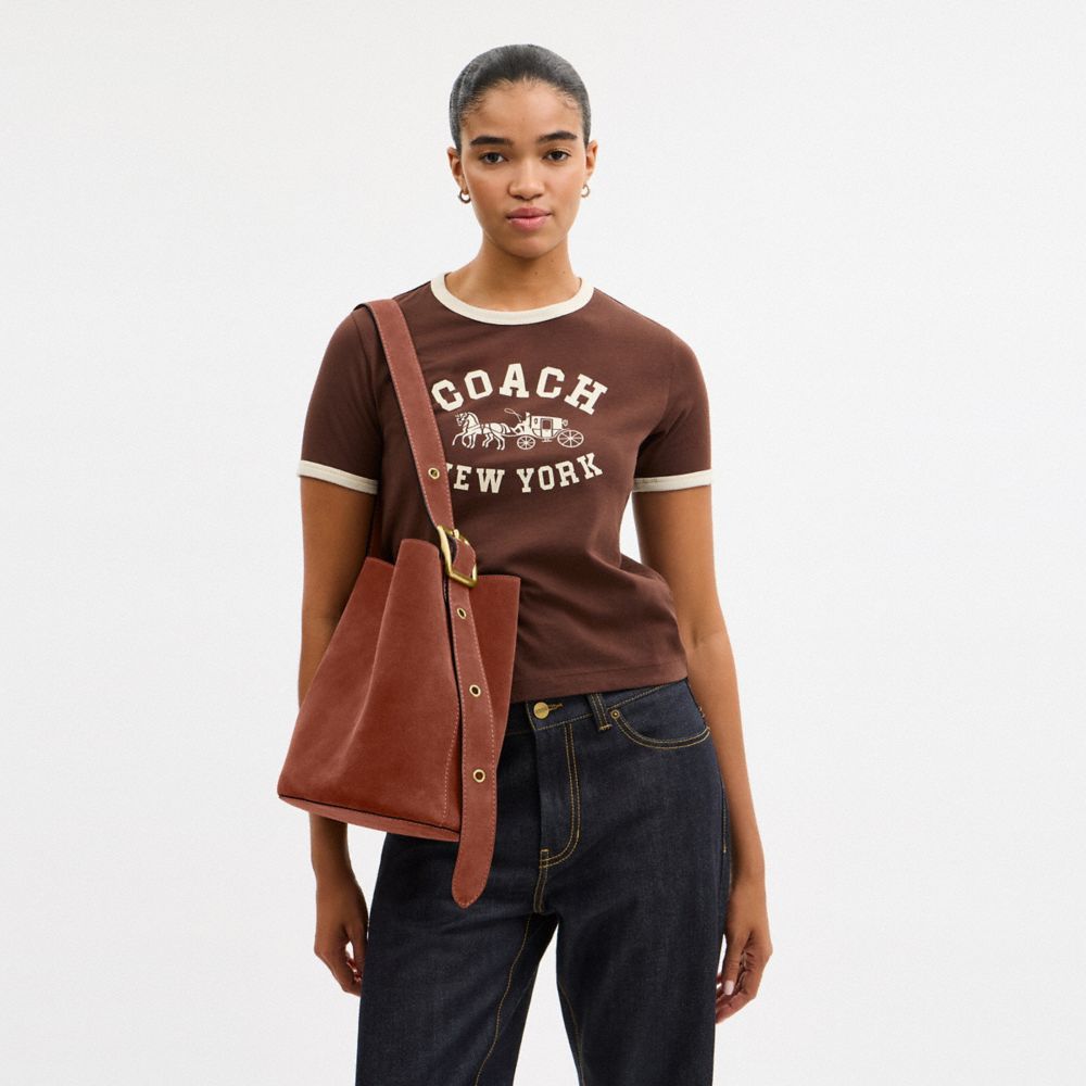 Coach Bleecker Bucket Bag Brass Clay