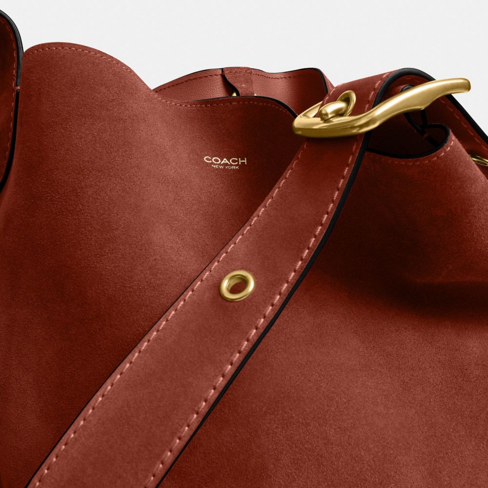 Coach Bleecker Bucket Bag Brass Clay