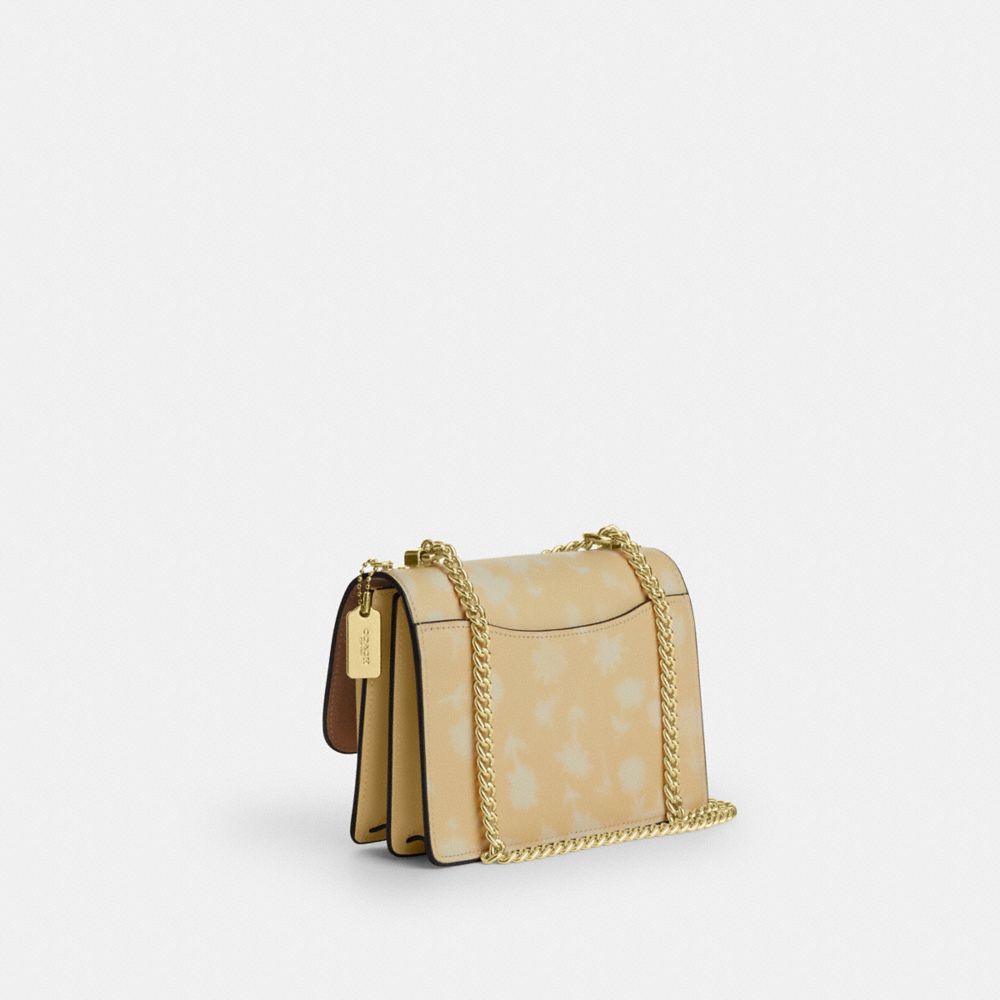 Coach Mini Klare Crossbody Bag With Floral Print Gold Washed Yellow