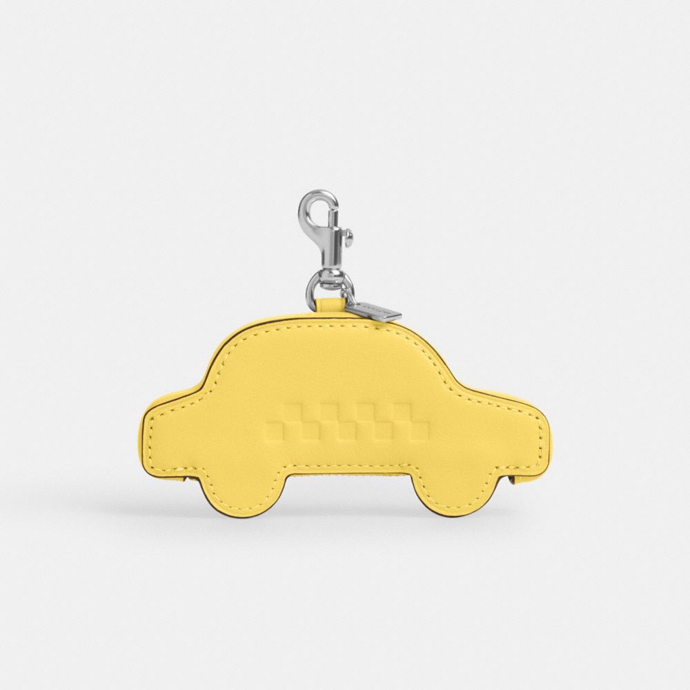 Coach Taxi Bag Charm Silver Yellow