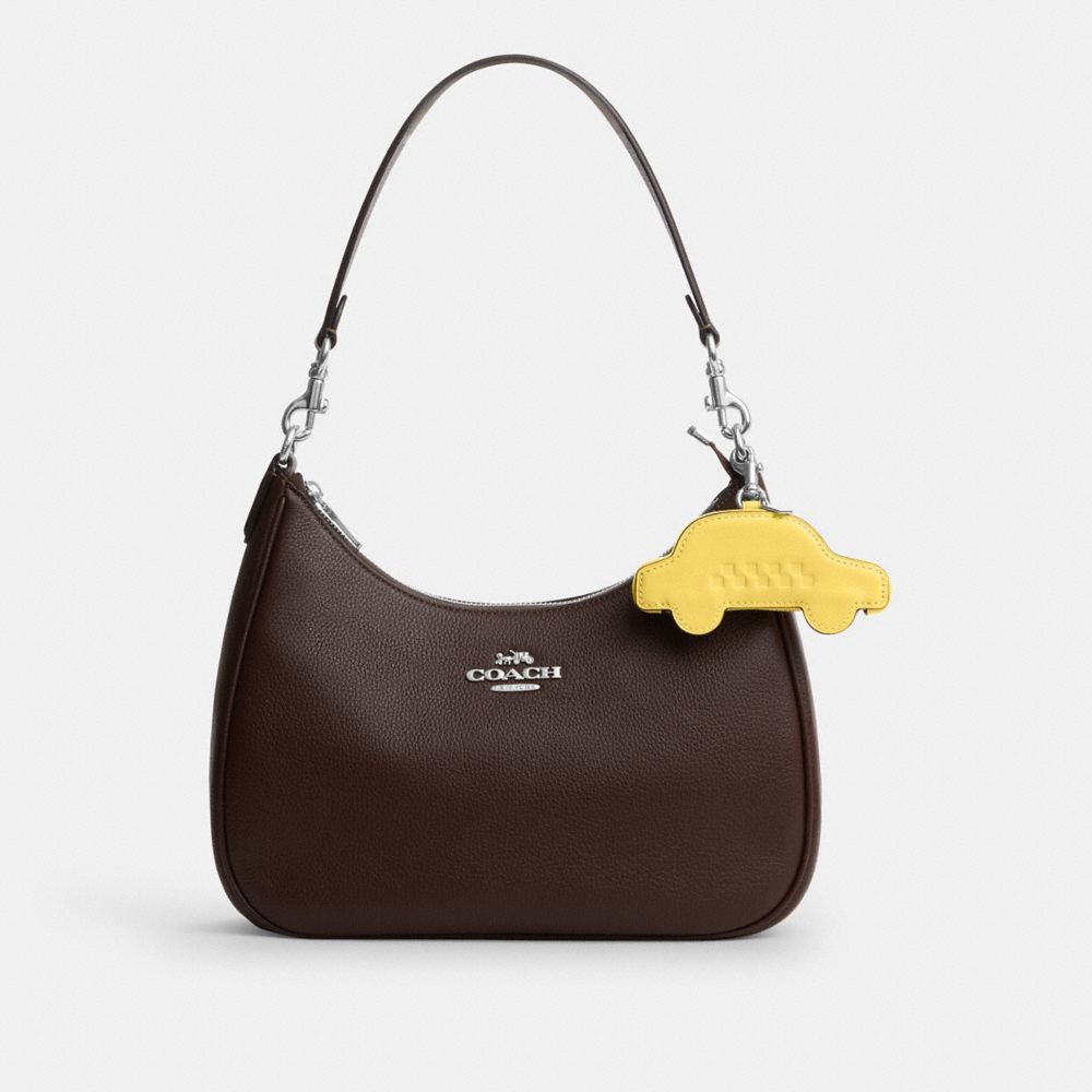 Coach Taxi Bag Charm Silver Yellow