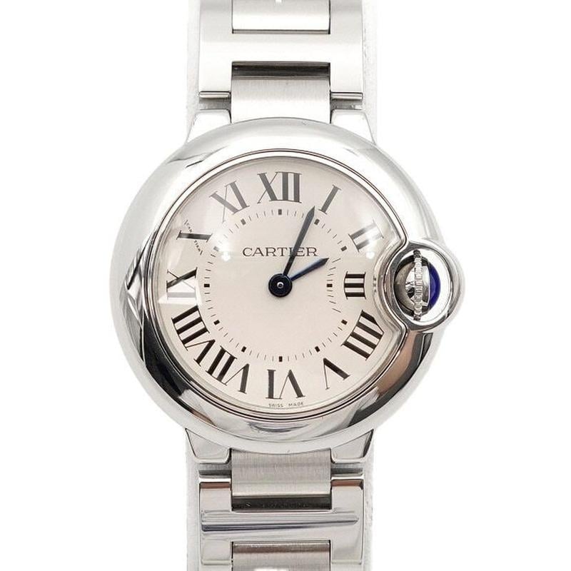 Cartier Ballon Bleu 28mm Small 28 MM Steel Band Quartz Women's Watch W69018 Z4