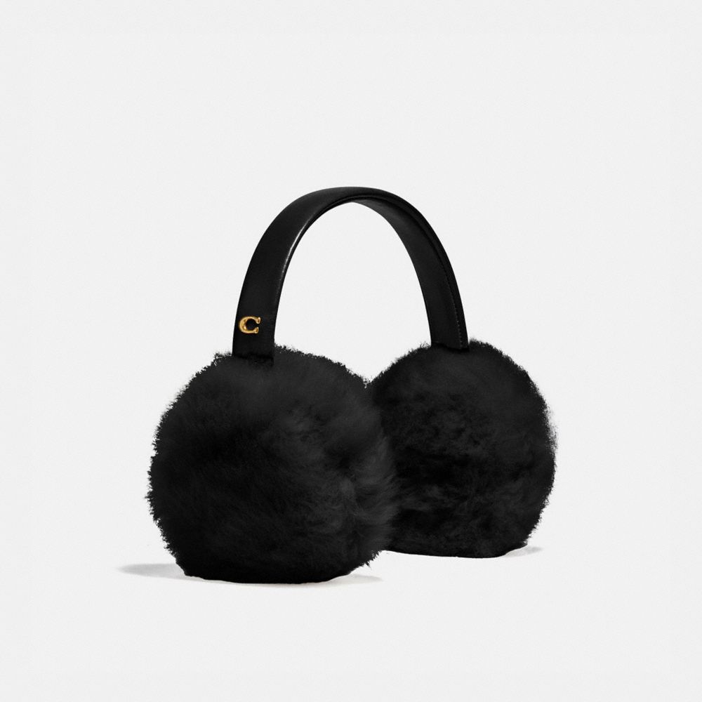 Coach Shearling Earmuffs Black