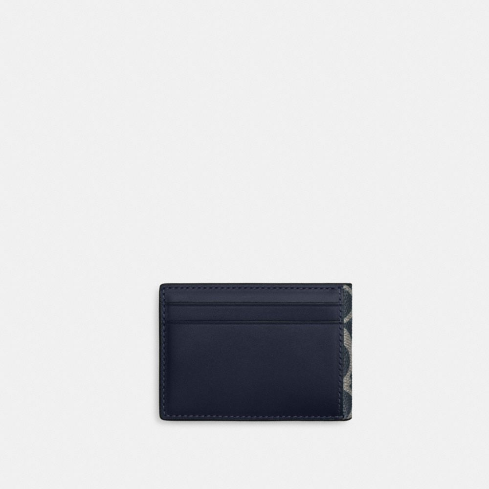 Coach Compact Billfold Wallet In Signature Canvas Denim Chalk