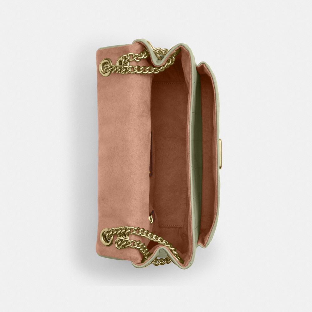 Coach Elodie Crossbody Bag With Quilting Gold Pistachio