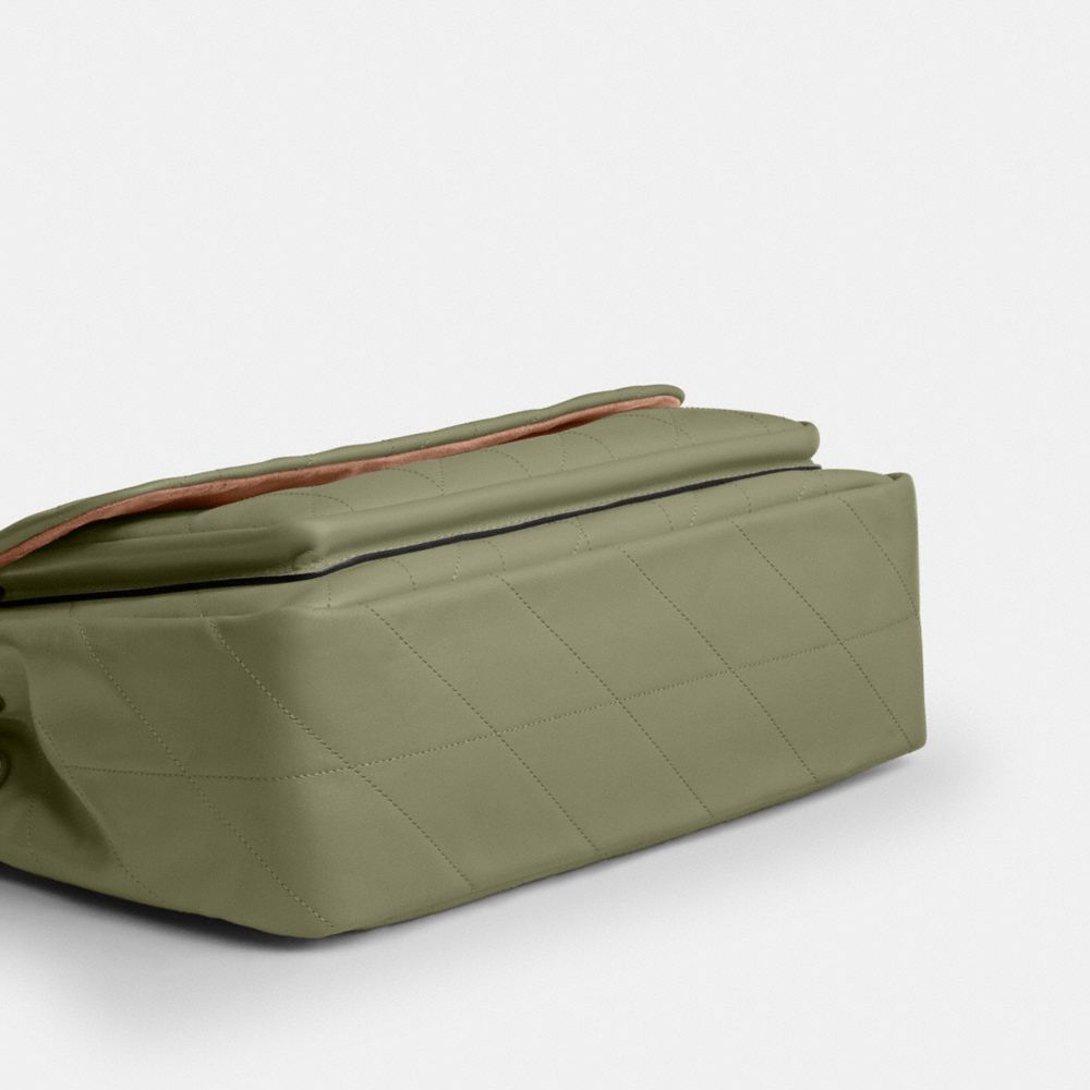 Coach Elodie Crossbody Bag With Quilting Gold Pistachio