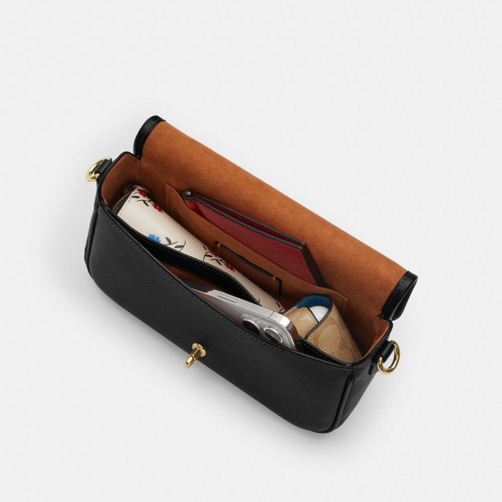 Coach Hadley Shoulder Bag Gold Black