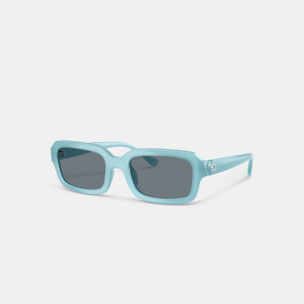 Coach C Heart Narrow Square Sunglassses Blue