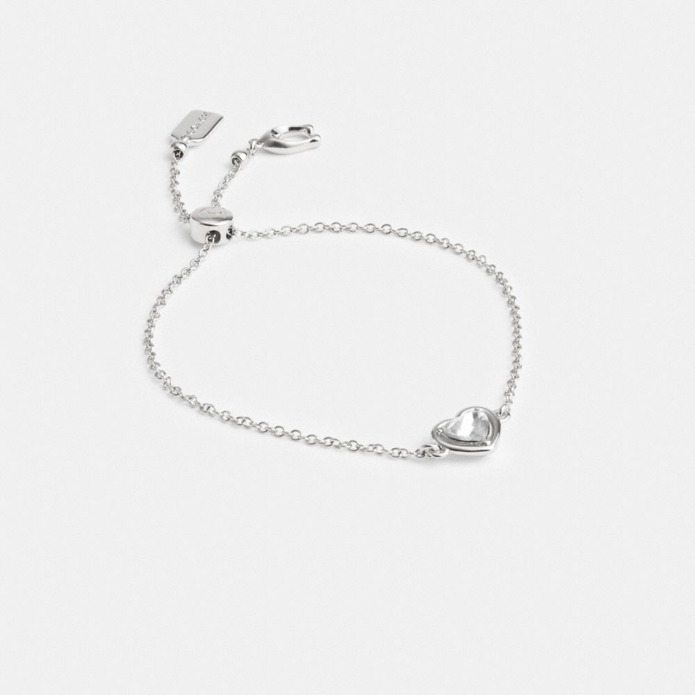 Coach Halo Heart Slider Bracelet Silver