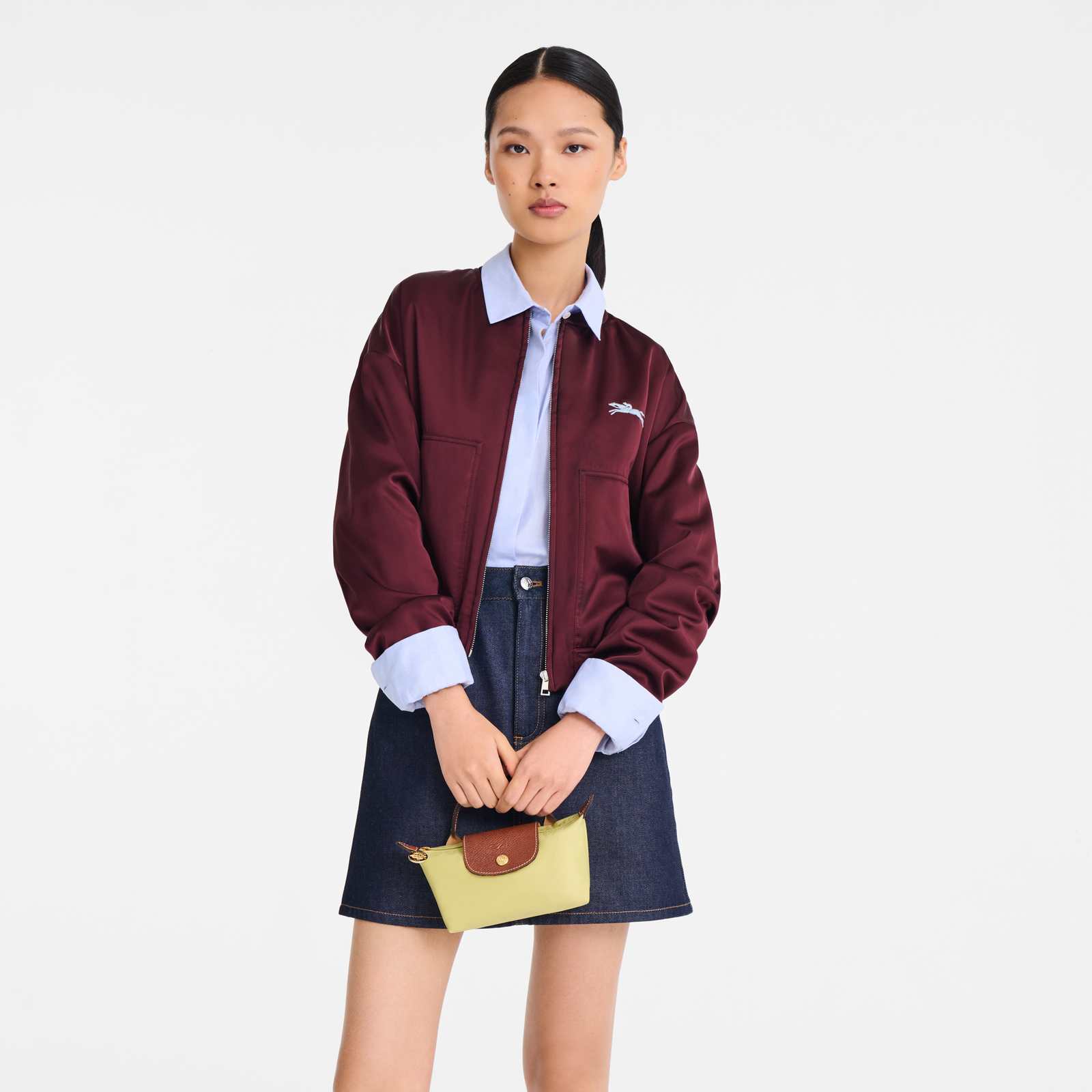 Longchamp Le Pliage Original Pouch with handle Pistachio
