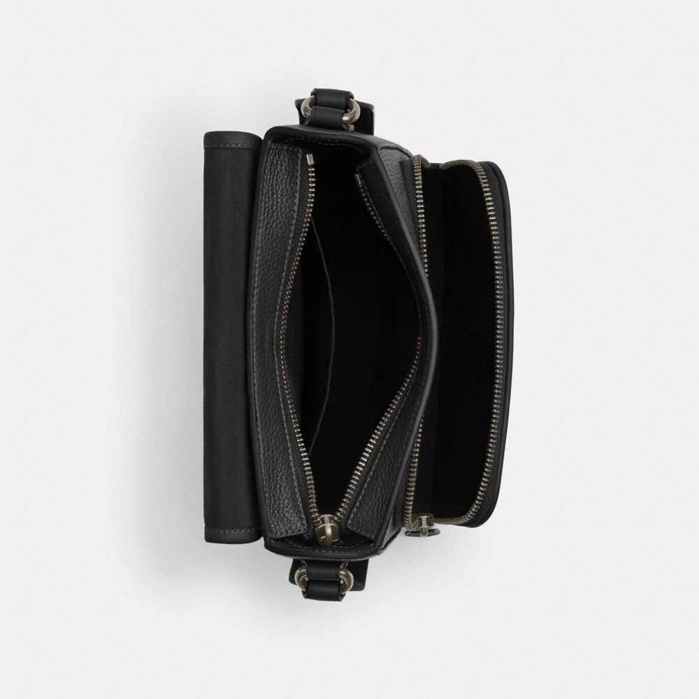 Coach Sullivan Flap Crossbody Bag Gunmetal Black