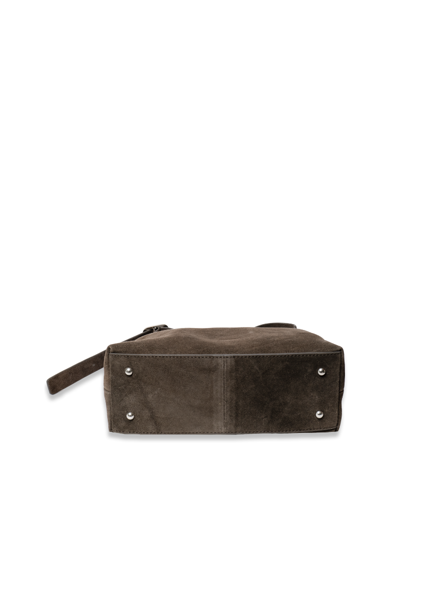 Camille -Ladies suede leather hobo bag, Ganache