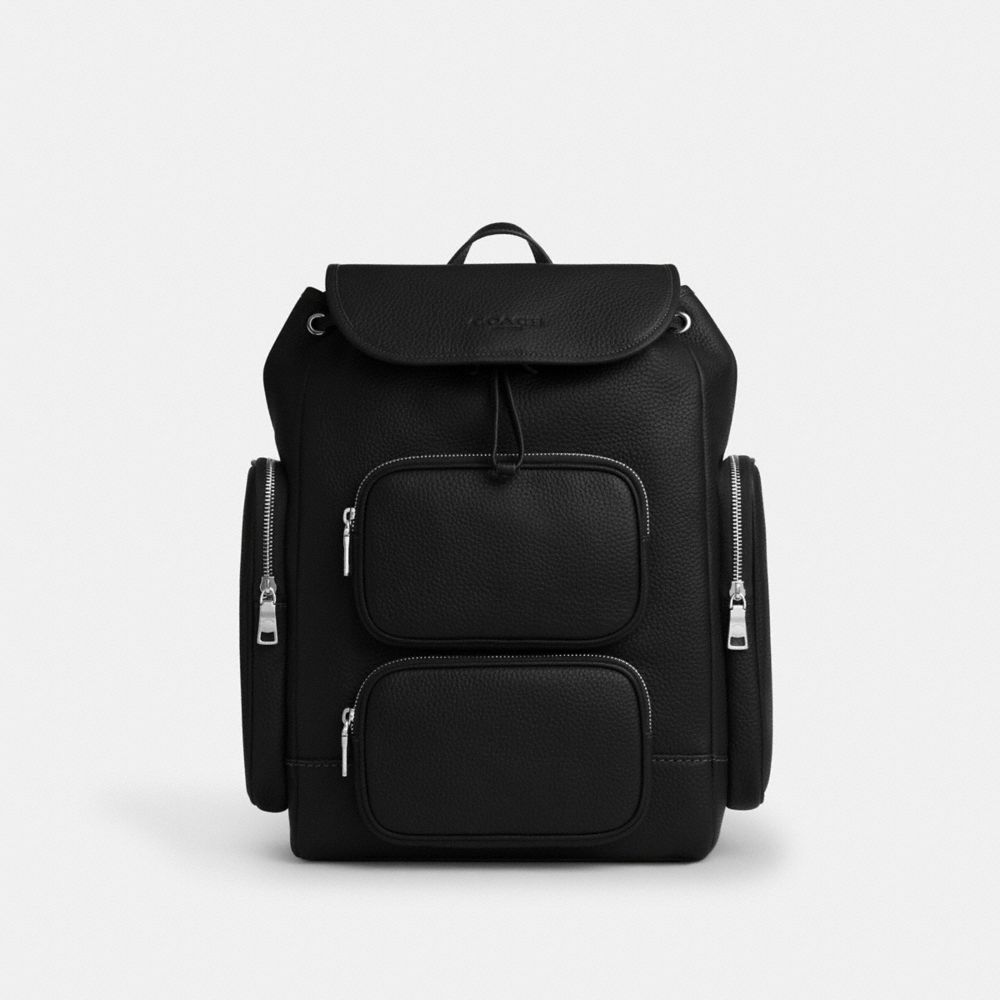 Coach Finn Backpack Silver Black