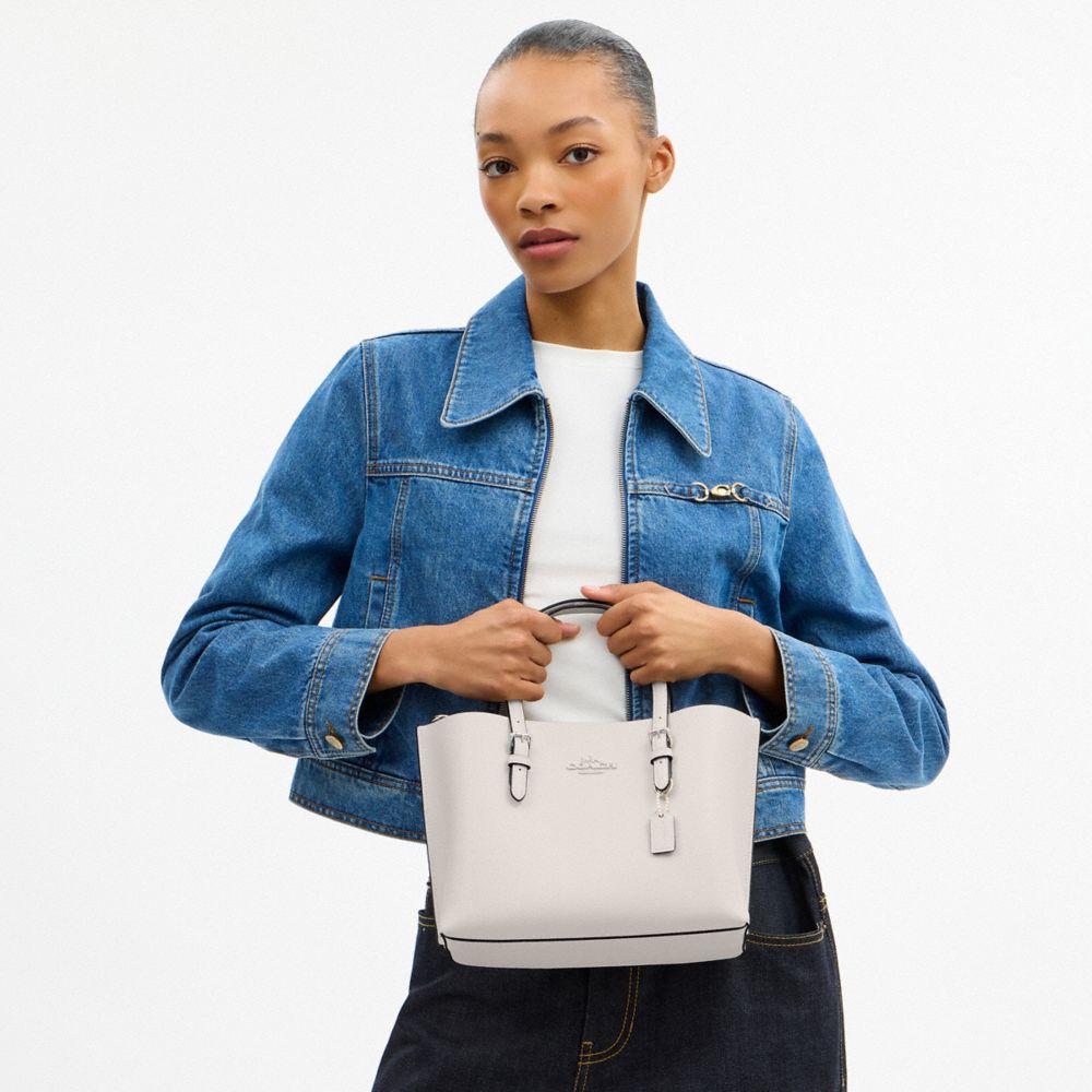 Coach Mollie Tote Bag 25 Silver Chalk