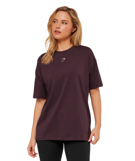 Women's Gymshark Trace Graphic Oversized T-Shirt Gs Cherry Purple