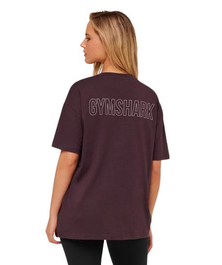 Women's Gymshark Trace Graphic Oversized T-Shirt Gs Cherry Purple