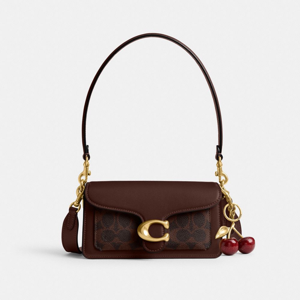 Coach Tabby Shoulder Bag 20 In Signature Canvas Brass Maple