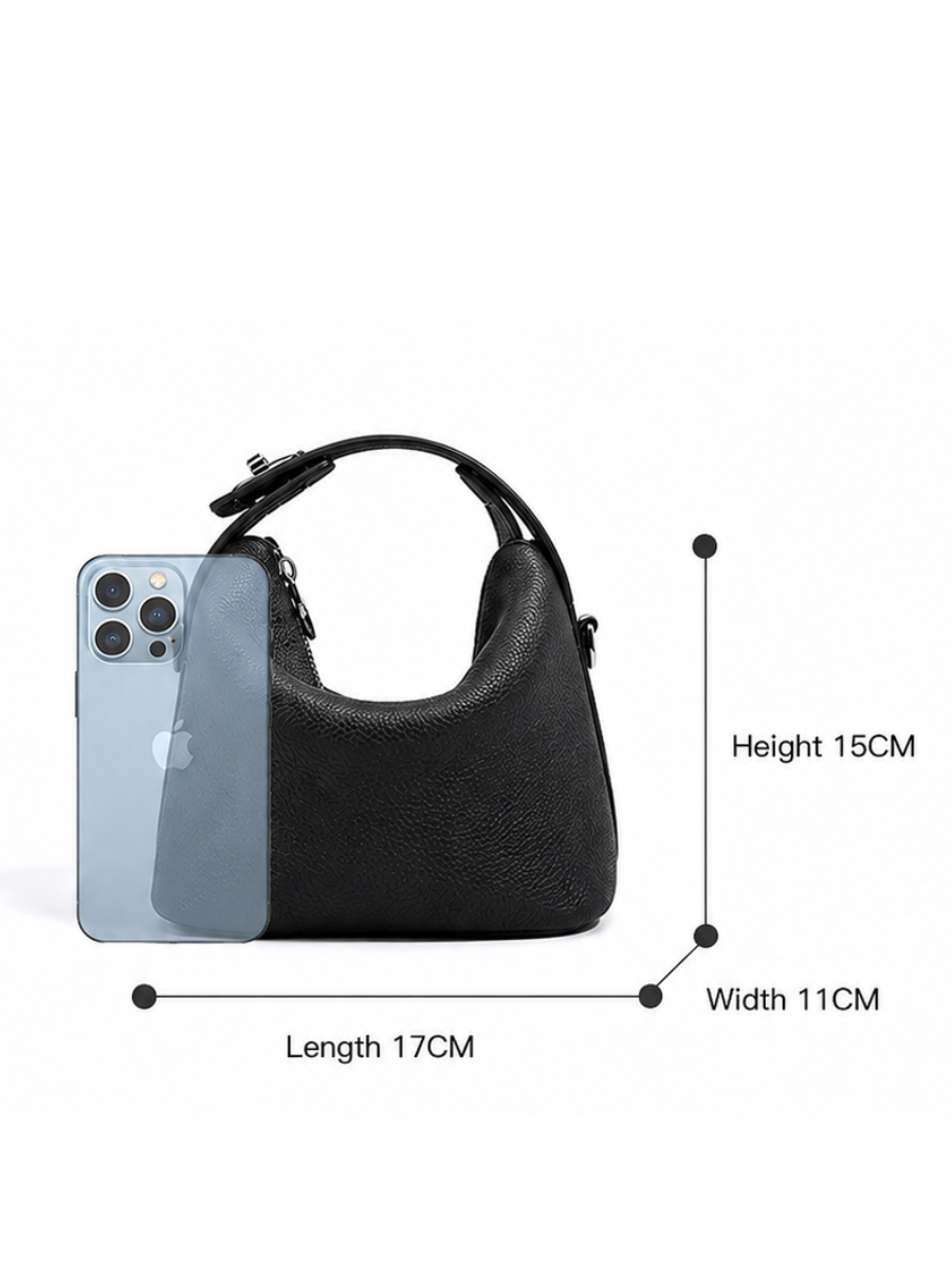 Liora Pebble - Ladies Leather Handbag  | Black
