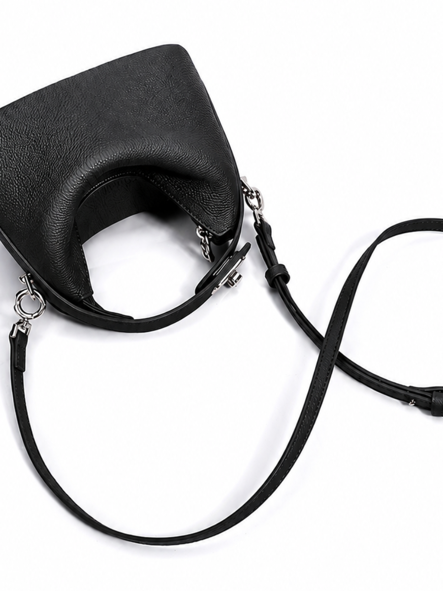 Liora Pebble - Ladies Leather Handbag  | Black