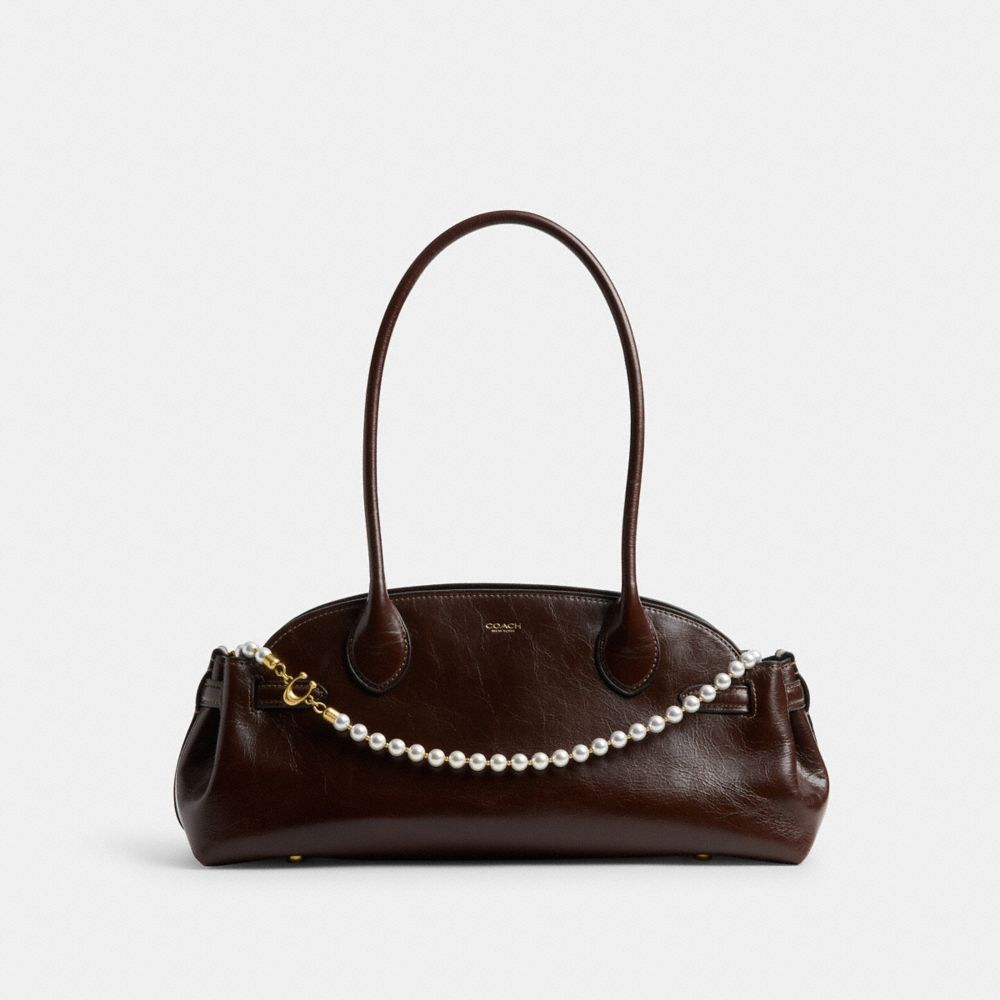 Coach Short Pearl Strap Brass Chalk