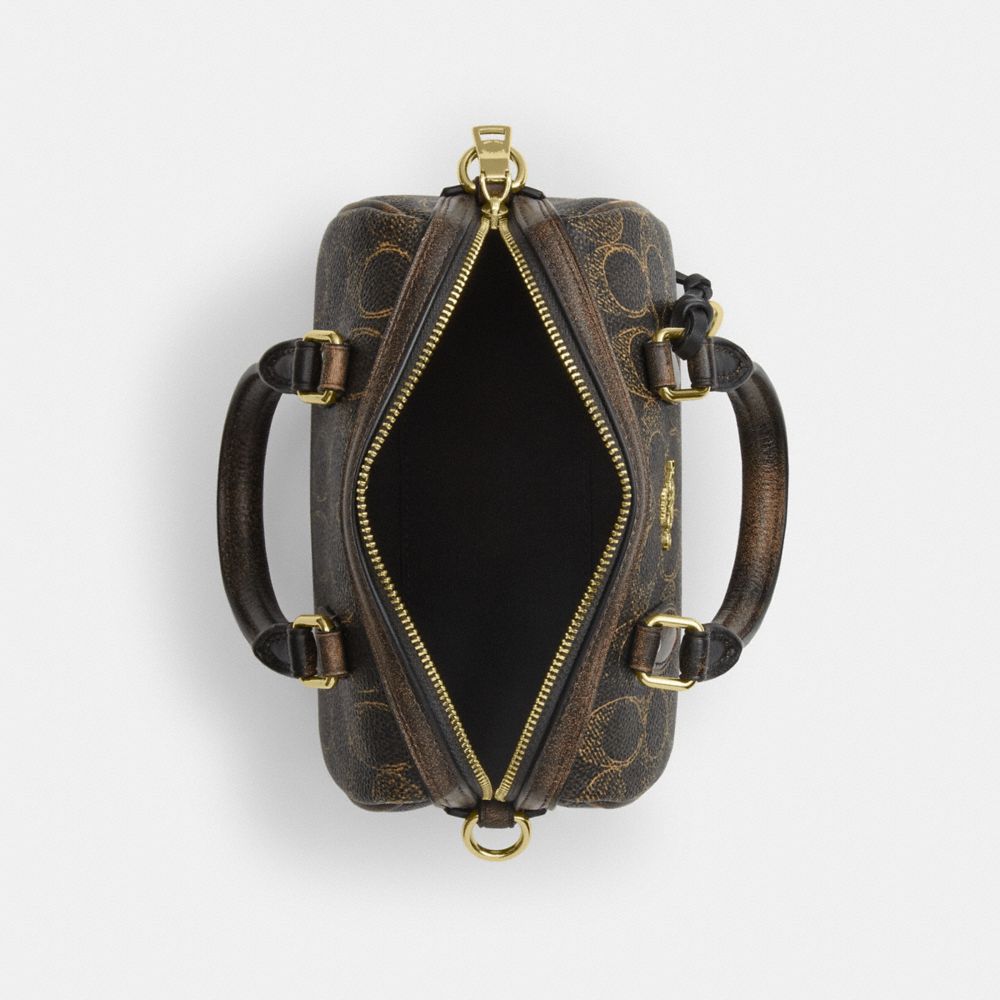 Mini Rowan Crossbody Bag In Loved Signature Canvas With Charms