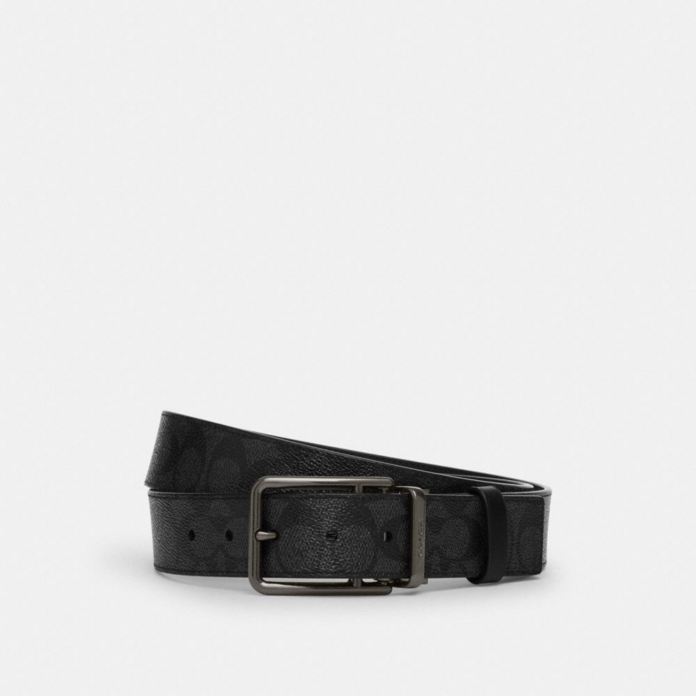 Double Bar Buckle Cut-To-Size Reversible Belt, 38 Mm