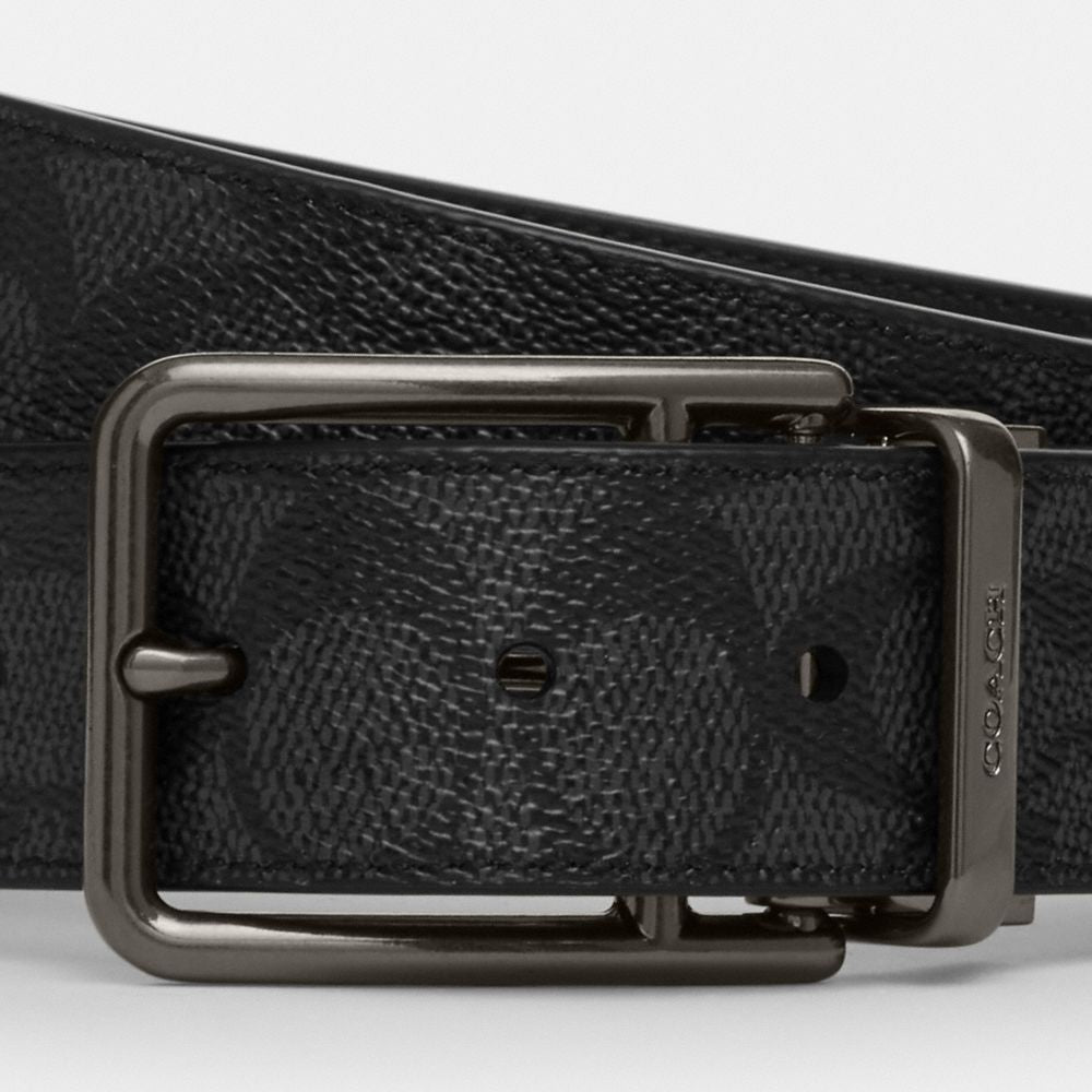 Double Bar Buckle Cut-To-Size Reversible Belt, 38 Mm