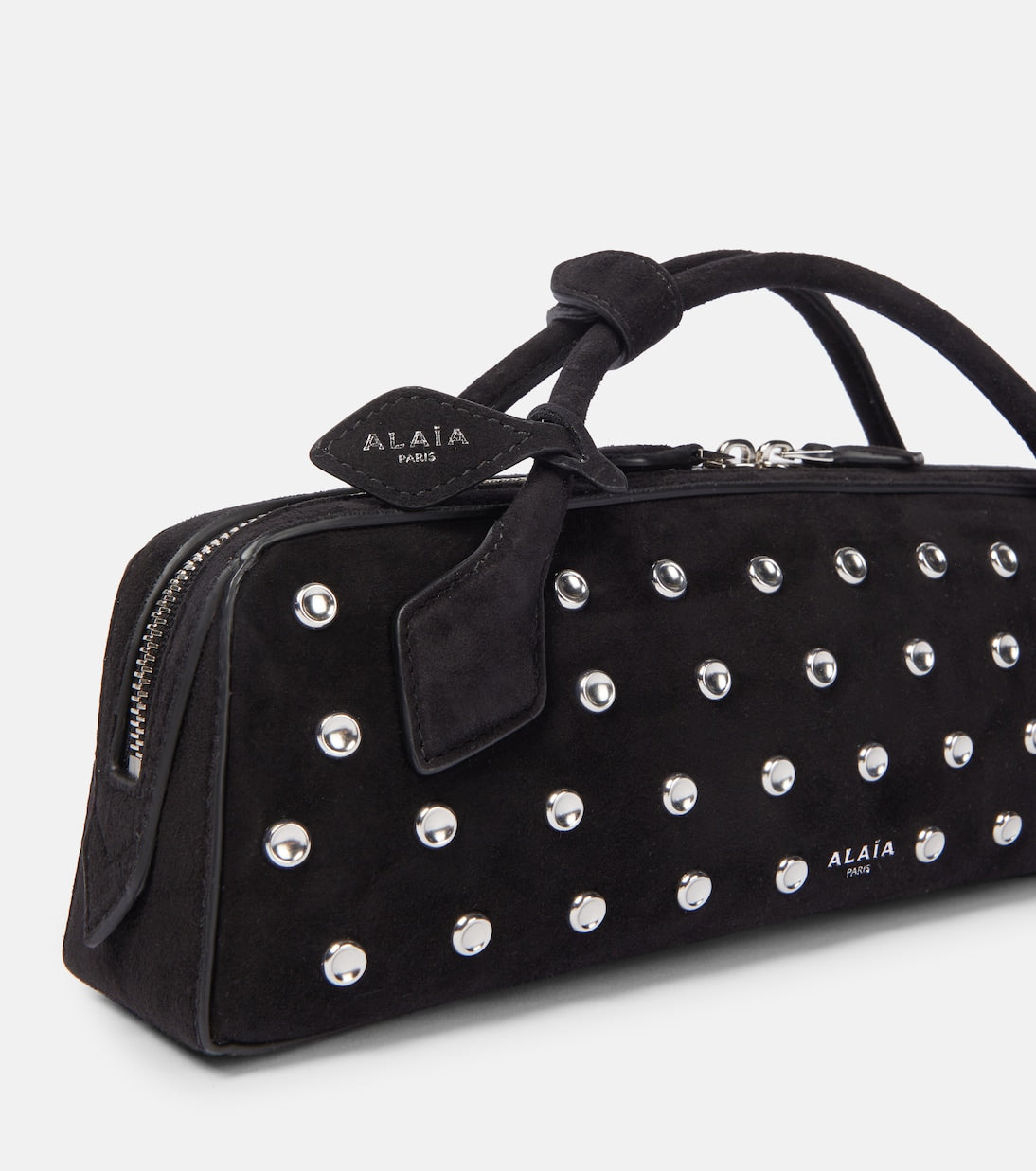 Le Teckel studded leather clutch