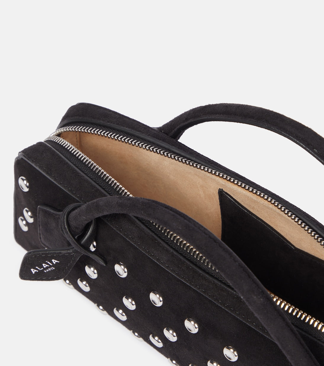 Le Teckel studded leather clutch