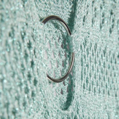Green Metallic Knit Mini Beach Dress