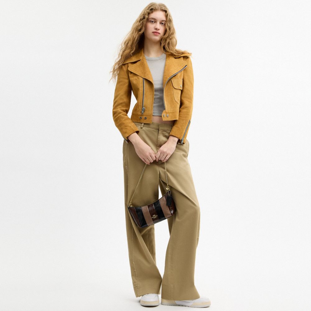 Caitlin Shoulder Bag With Striped Patchwork
