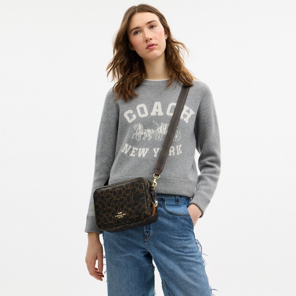 Carey Crossbody Bag In Loved Signature Canvas With Charms