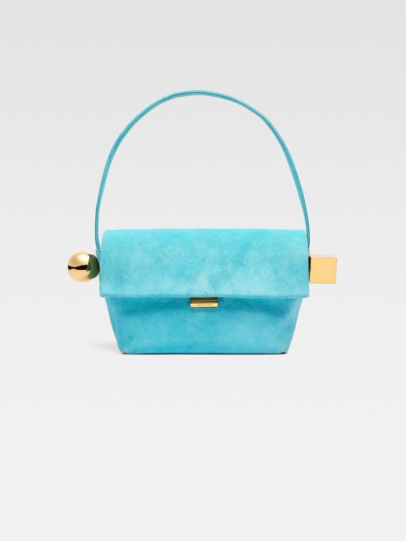 Jacquemus The Rond CarreFolded Shoulder Bag Light Turquoise