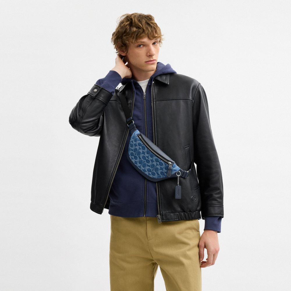 Warren Mini Belt Bag In Signature Denim