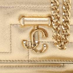 Jimmy Choo Gold Leather Avenue Quad Crossbody Bag