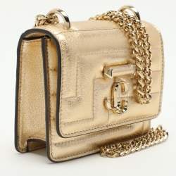 Jimmy Choo Gold Leather Avenue Quad Crossbody Bag