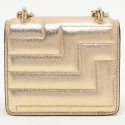 Jimmy Choo Gold Leather Avenue Quad Crossbody Bag