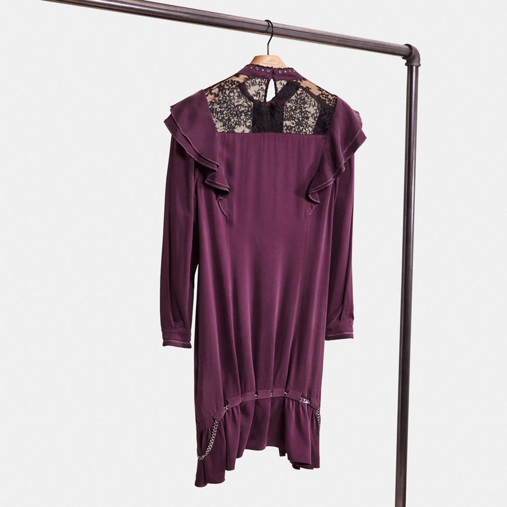 Restored Long Sleeve Dress With Ruffle Trim