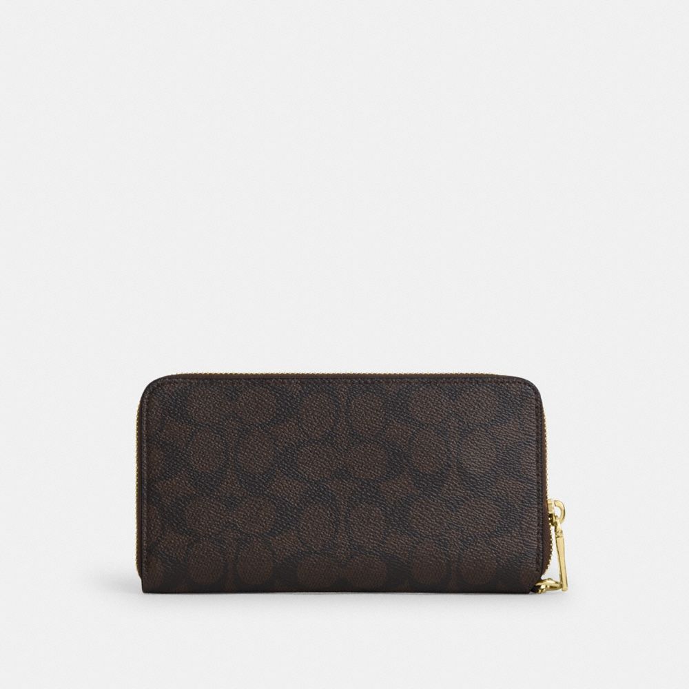 Long Zip Around Wallet With Detachable Card Case In Signature Canvas