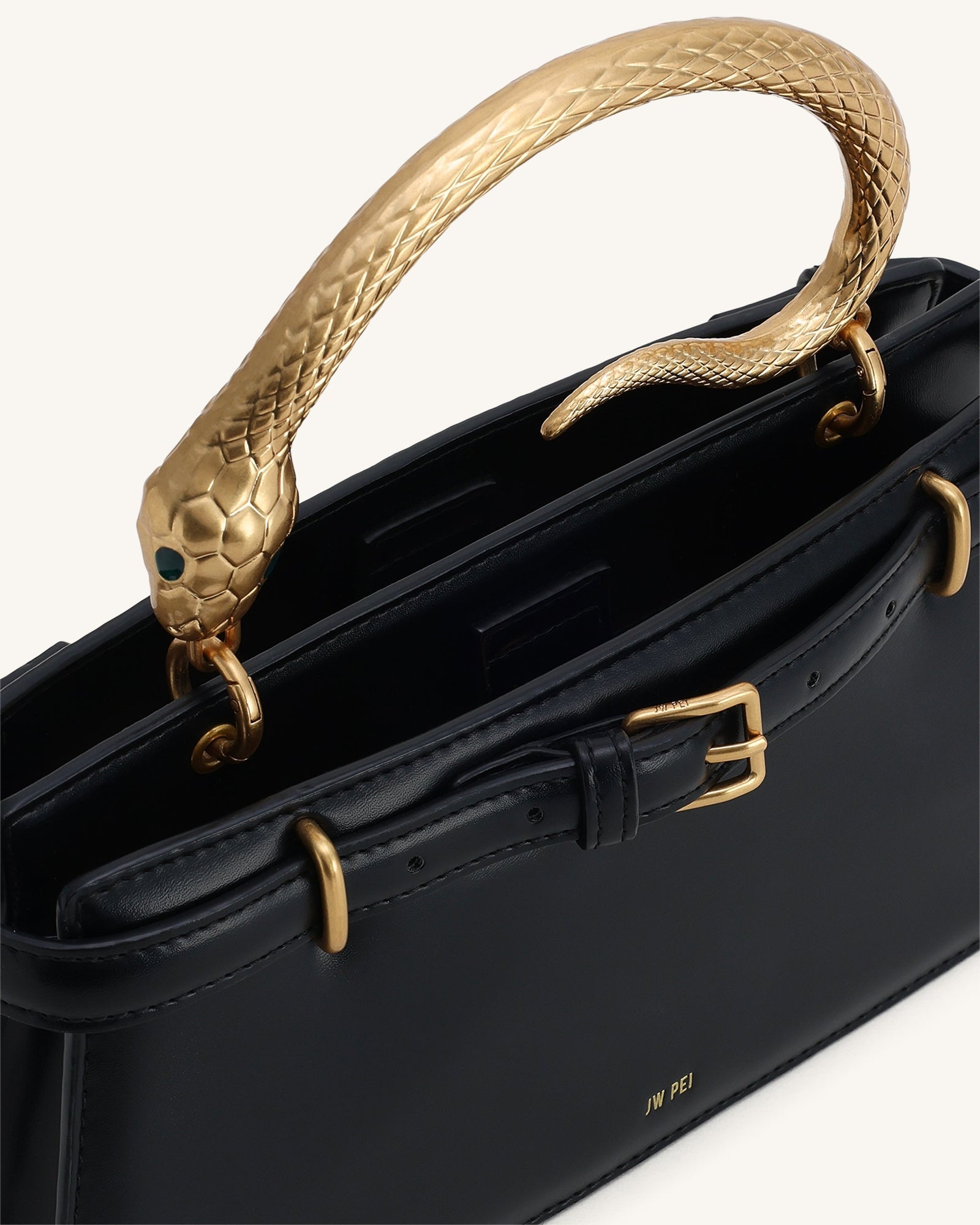 Elena Snake Handle Top Handle Bag - Matcha Green