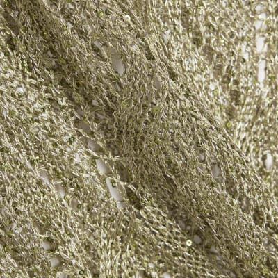 Khaki Metallic Knit Tunic Beach Dress