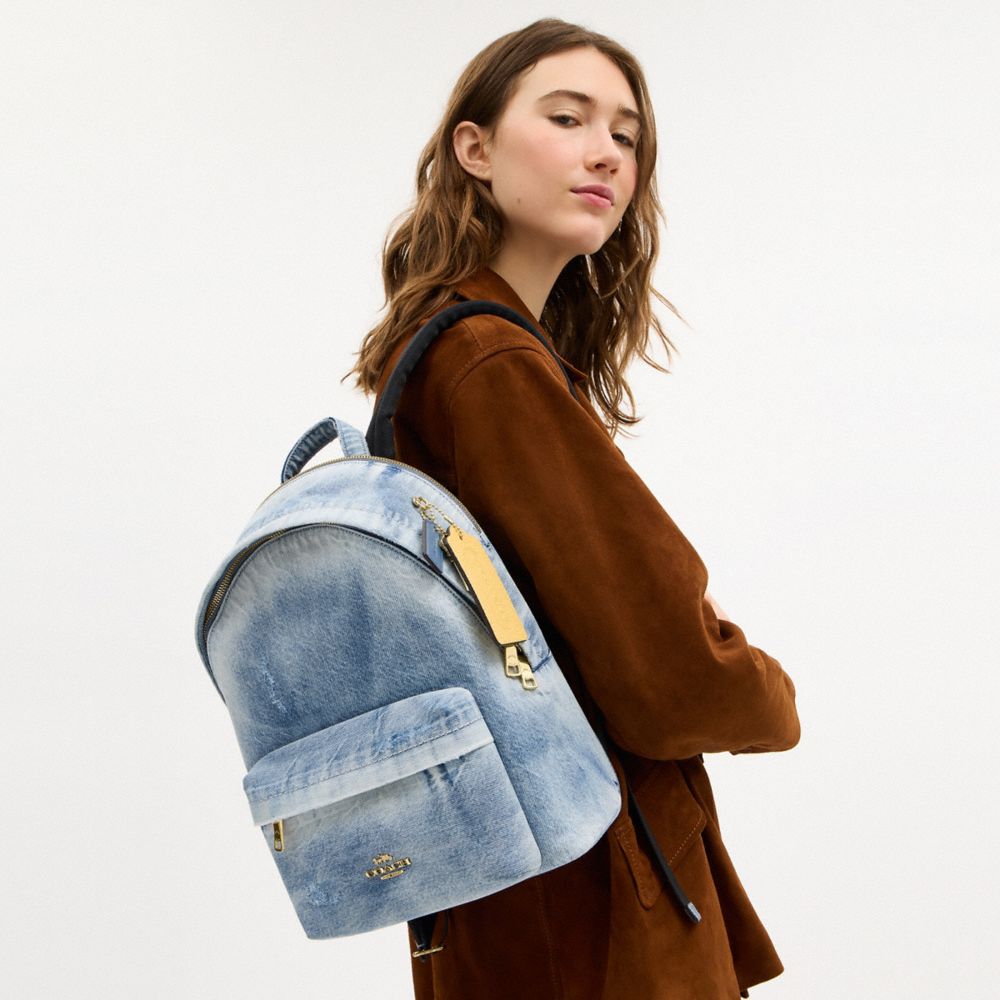 Taylor Small Backpack In Loved Denim