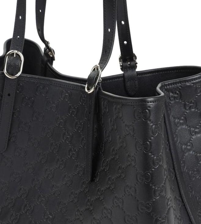 Black Gg Emblem Large Tote
