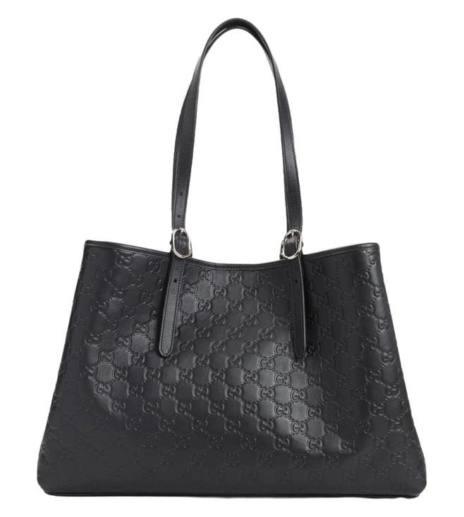 Black Gg Emblem Large Tote