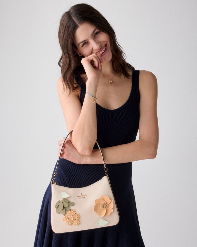 KateSpade Margot Floral Shoulder Bag Fresh Peach Multi
