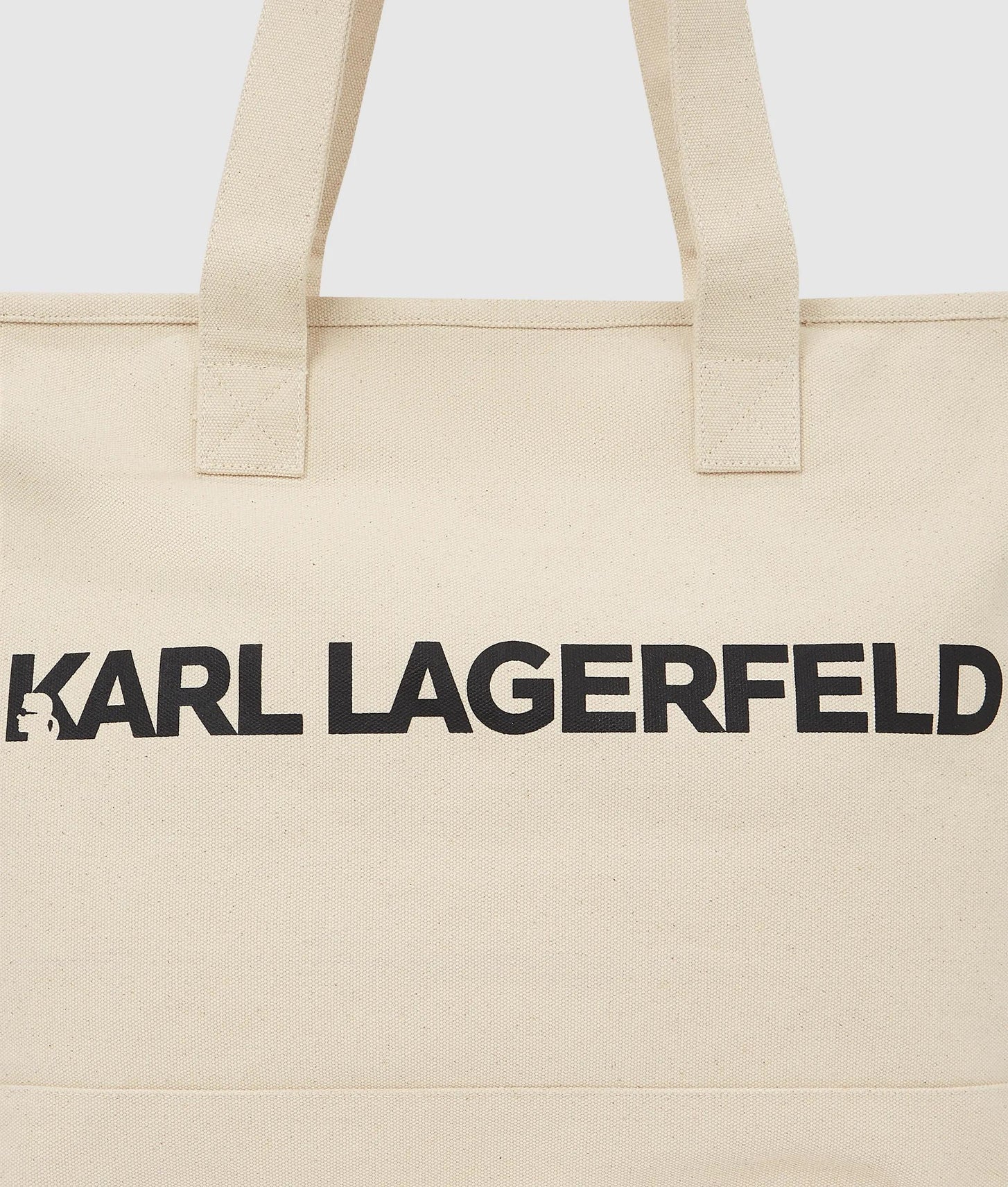 KarlLagerfeld Logo Extra Large Tote Bag Natural