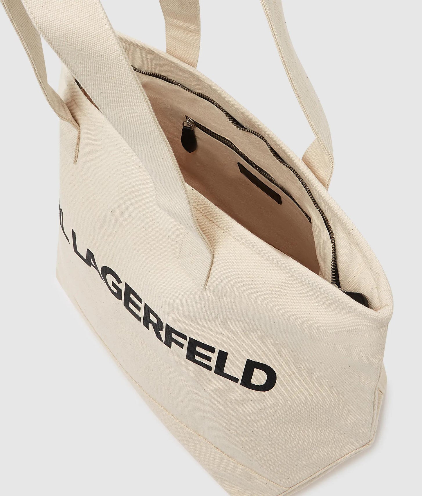 KarlLagerfeld Logo Extra Large Tote Bag Natural