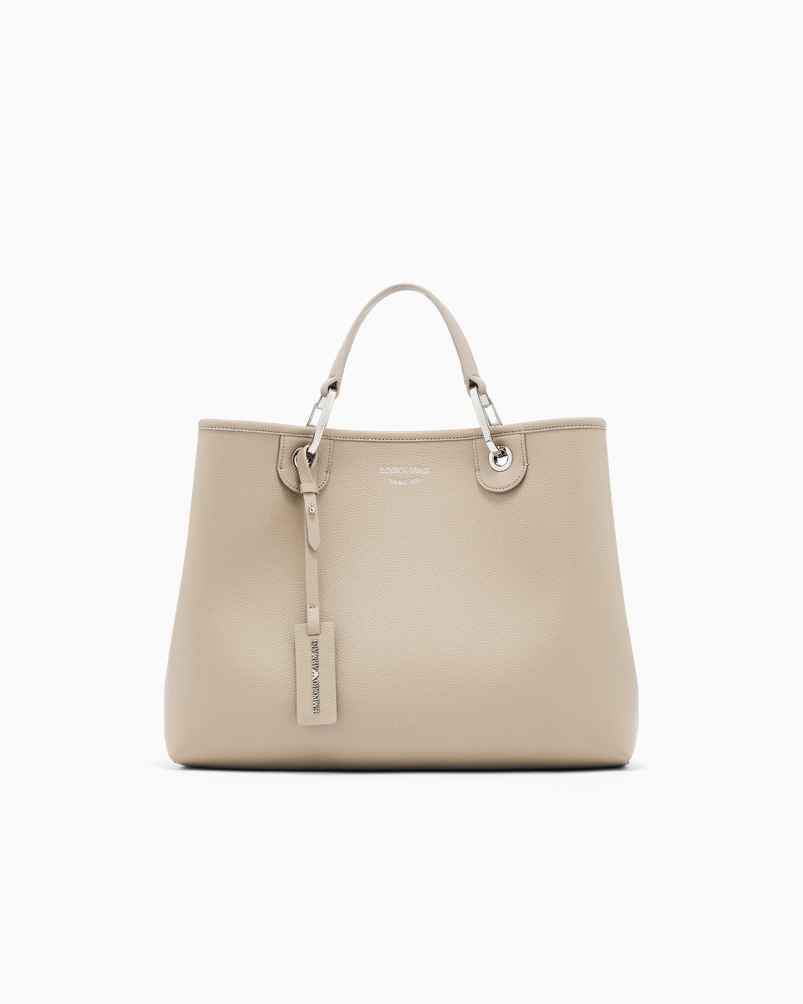 Emporio Armani Shopping bag with a pebbled texture and dual top handles