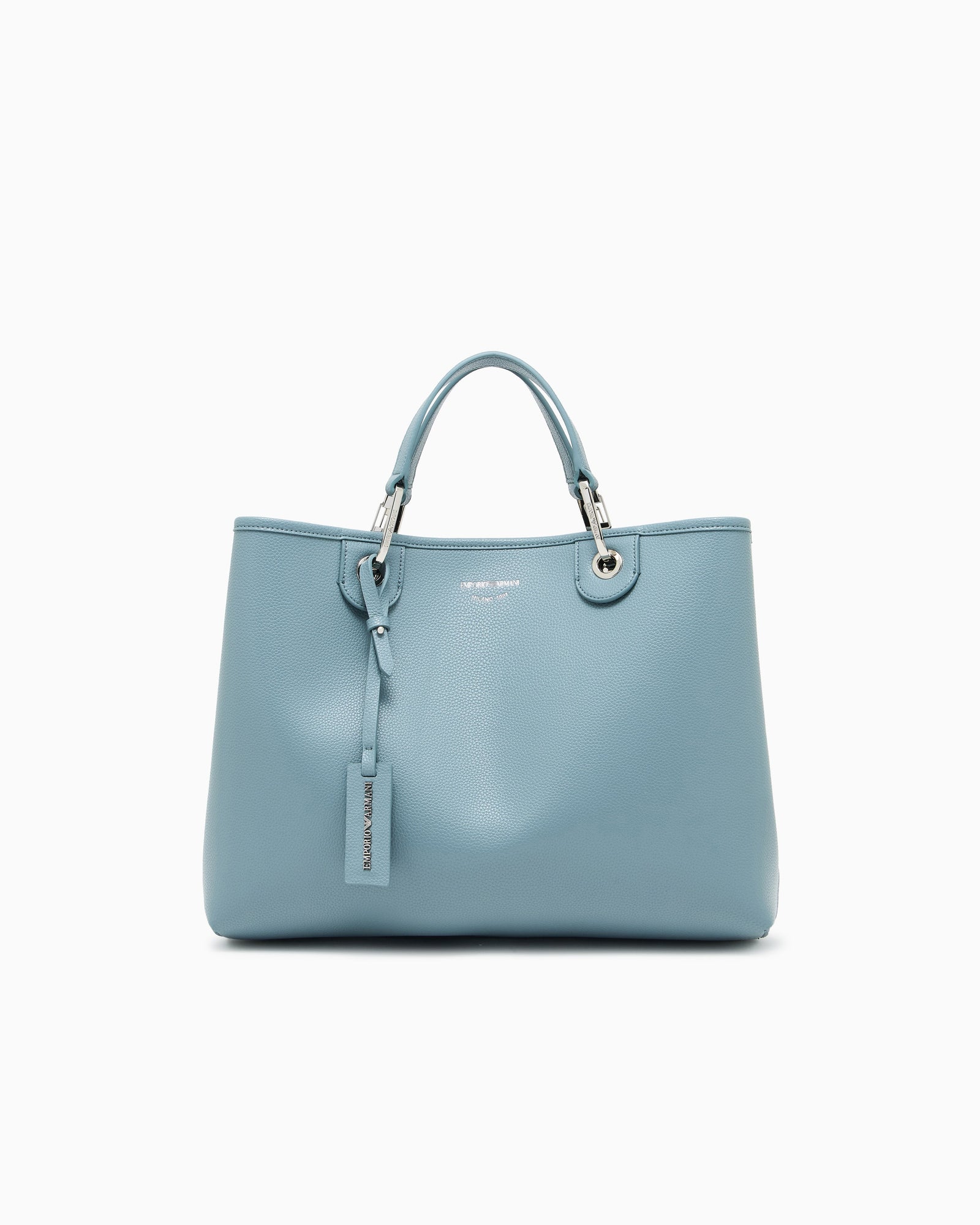 Emporio Armani Shopping bag with a pebbled texture and dual top handles