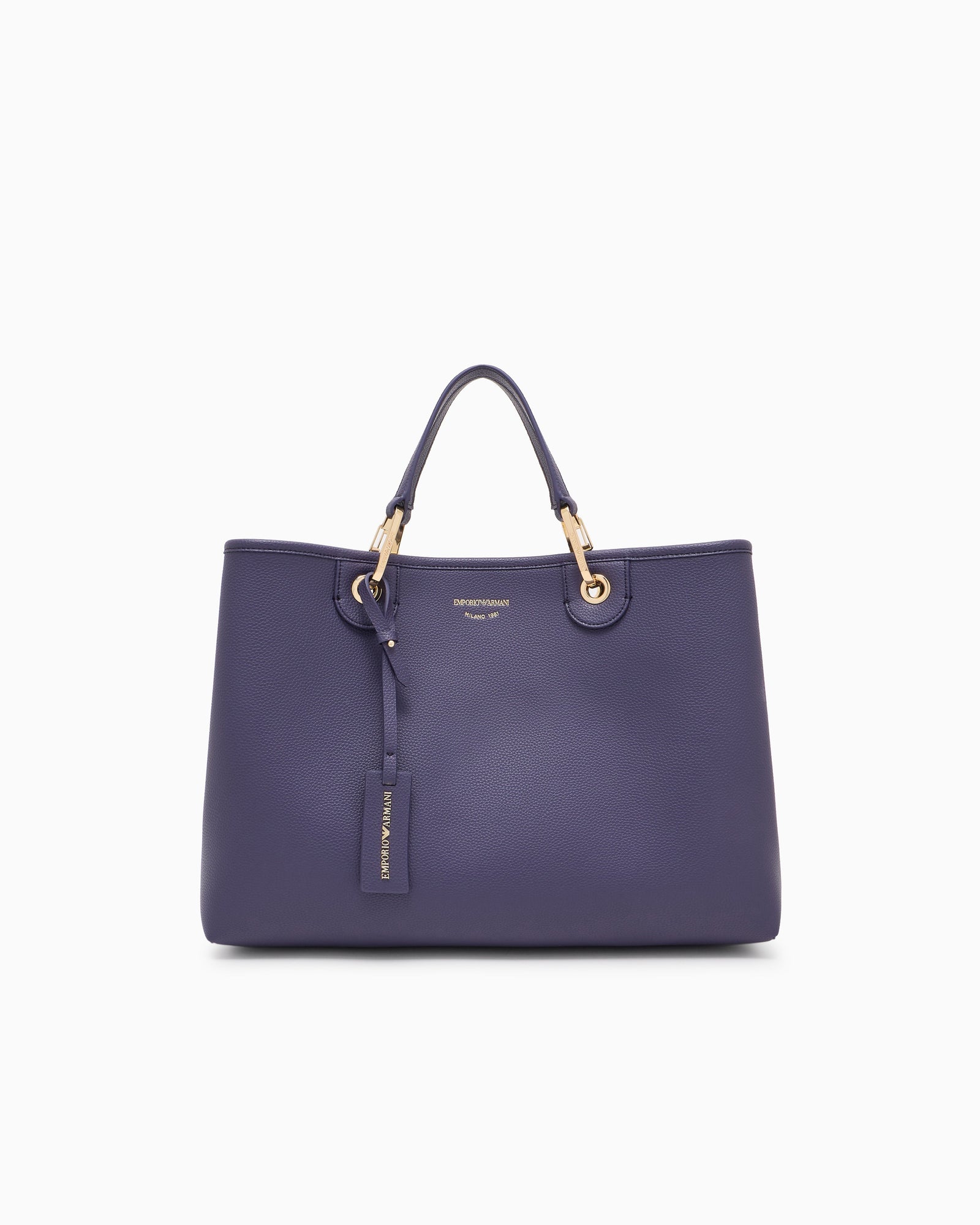 Emporio Armani Shopping bag with a pebbled texture and dual top handles
